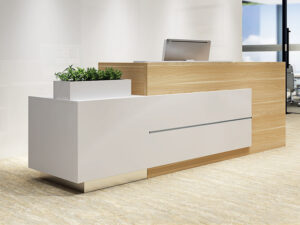 Elegant and stylish rectangular office reception desk for lobby area