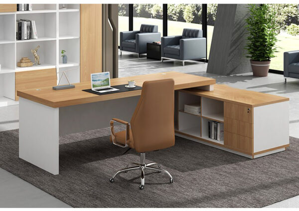 Minimalist Design Office Desk with Side Table for Director