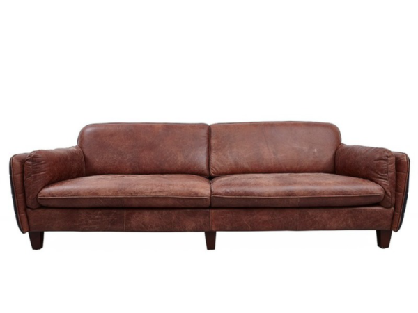 vintage leather waiting sofa for two person