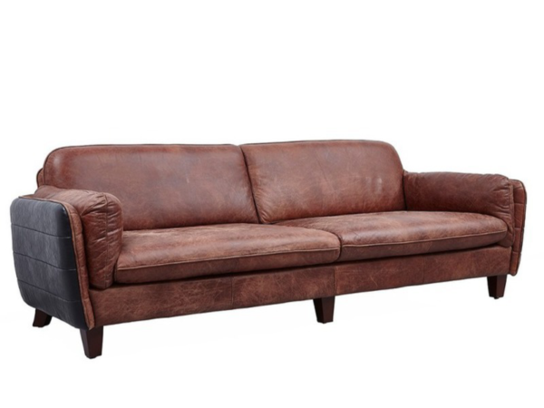 vintage leather sofa in brown color