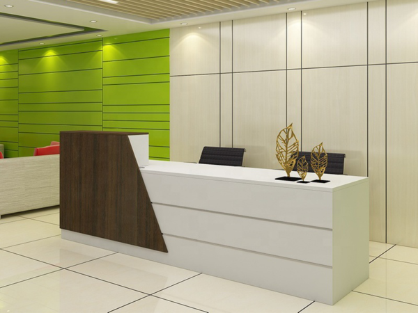 elegant office reception desk for lobby area