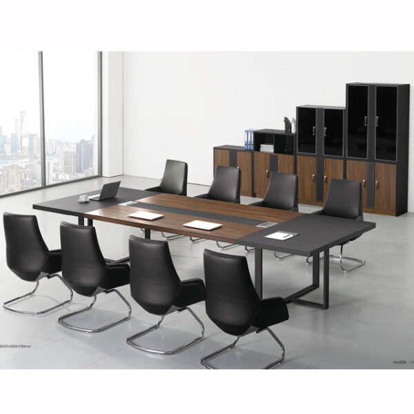 professional wooden conference table with metal frame for 10 person