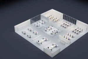Office workstation architectural design and Executive Desk