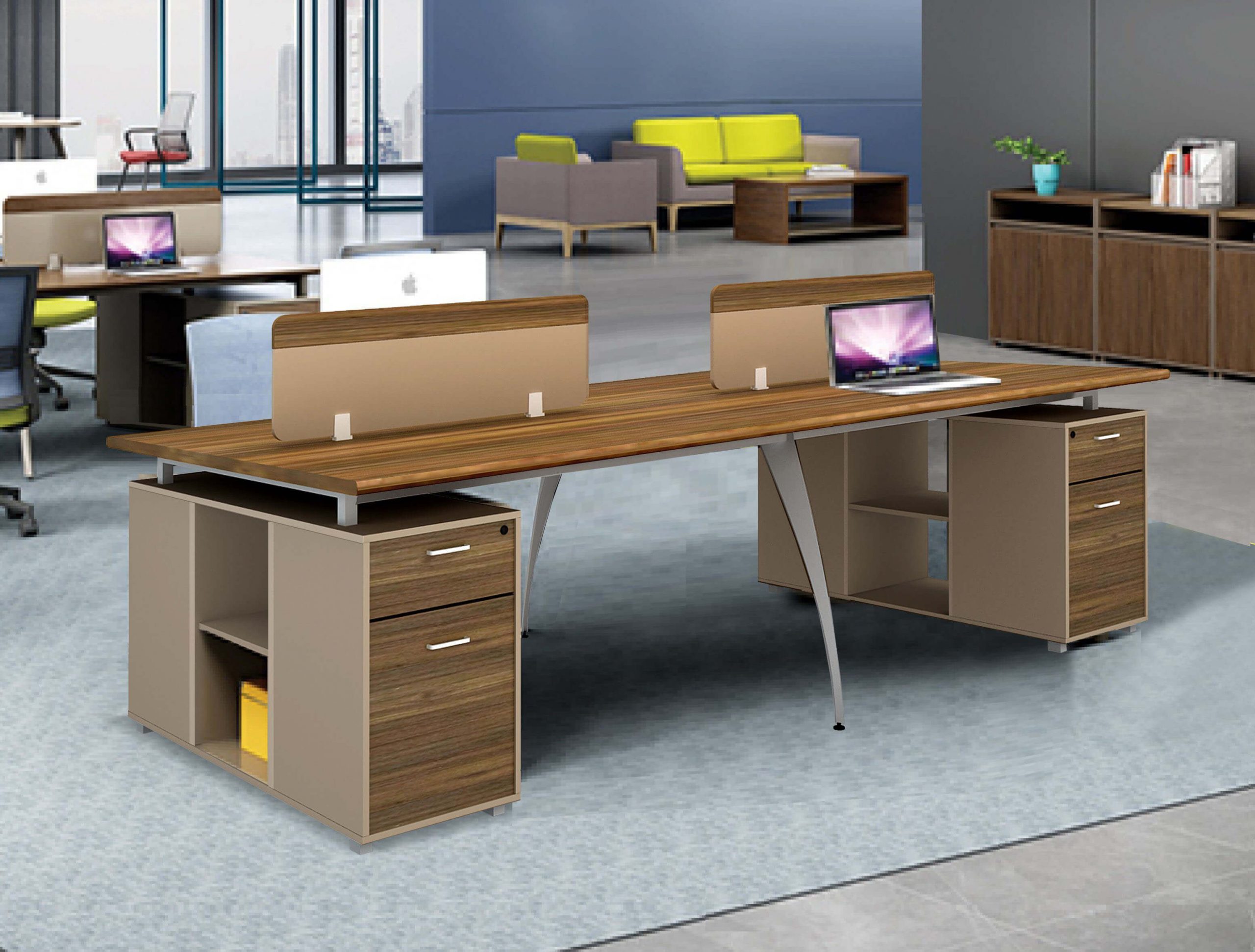 Modern Wooden Workstation Office Furniture with Drawer | Cubic Interior ...