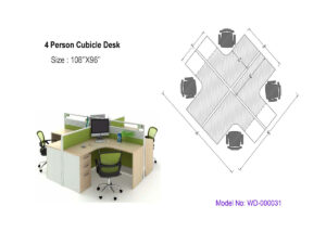 4 Person Cubicle Desk
