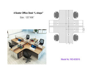 4 Seater Office Desk “L shape”