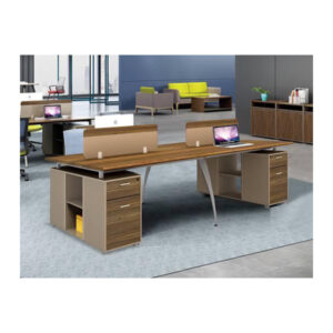 modern office workstation with cabinets and drawers