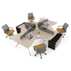 modern open style workstation desk for 4 person