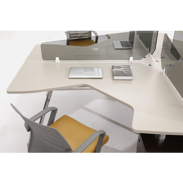 modern open style workstation desk with cutting edge design for 4 person
