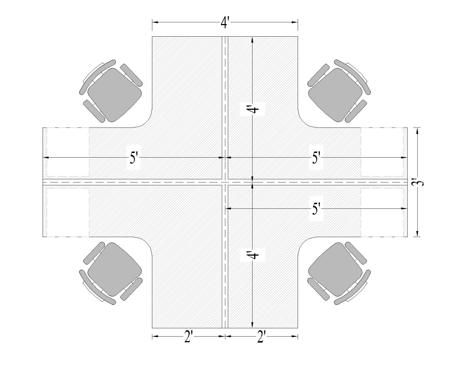 4 Seater Workstation Table “L shape”