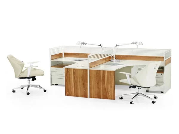 2 Seater Office Workstation Desk in L shape with drawers