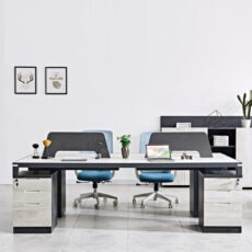 face to face 4 seater modern office workstation with 3 drawers