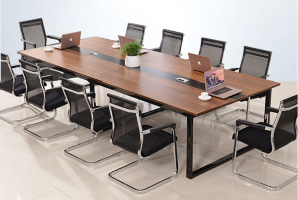 professional sturdy conference table with metal frame for board meeting