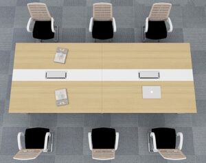 high quality big rectangle conference table with power hub for board meeting and training