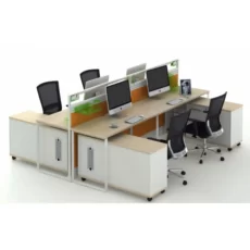 unique office workstation with movable side cabinet