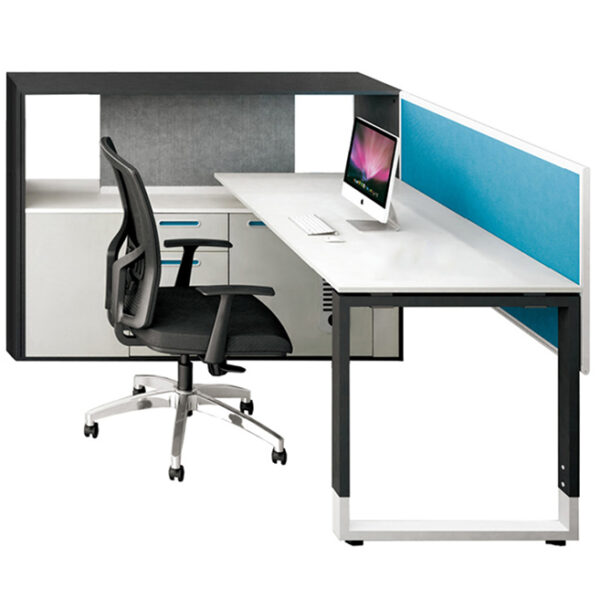 1 seater office workstation desk with side cabinet