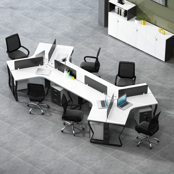butterfly series Y shape office workstation desk for 6 person