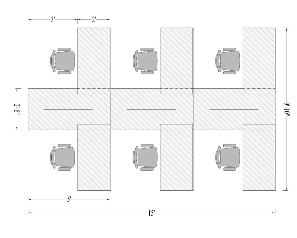 6 Seater Office Desk