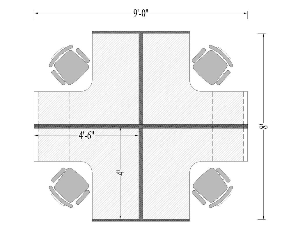 Customized modern 4 Person Cubicle Desk for workstation