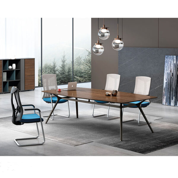 modern conference table with metal frame