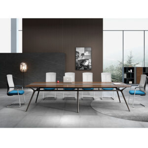 modern conference table with metal frame for 10 person