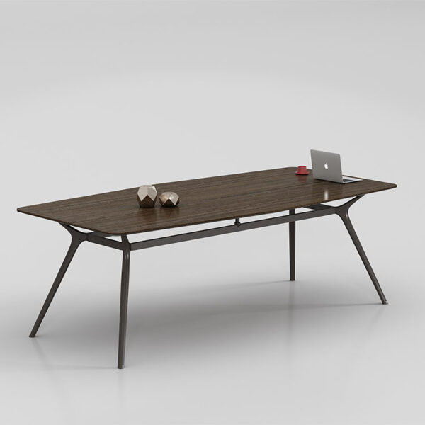 slim table top modern conference table with metal frame for