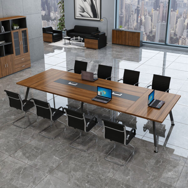 modern high quality conference table with built in power hub for corporate office
