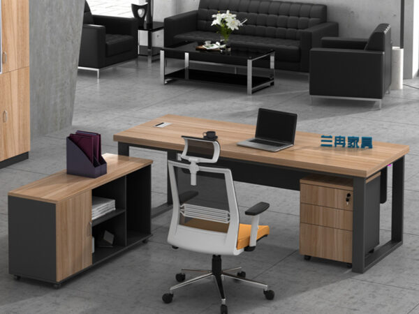 simple design office desk with side cabinet and drawers for manager