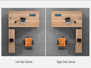 simple design office desk with left side cabinet and right side cabinet for manager