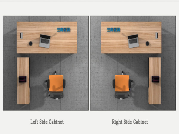 simple design office desk with left side cabinet and right side cabinet for manager