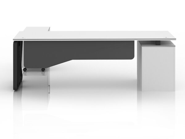 Metal frame office desk in black and white color for manager