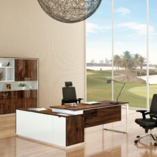 Modern office desk with side table for director