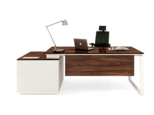 Modern office desk with metal frame for director
