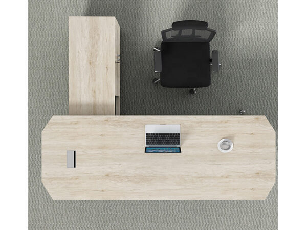 natural oak color office desk in L shape for manager