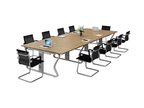 professional conference table with butterfly shape metal frame for 10 person