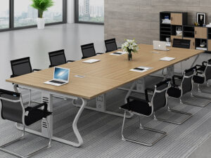 professional conference table with butterfly shape metal frame best for corporate office