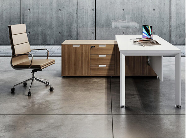 L shape modern office desk for CEO