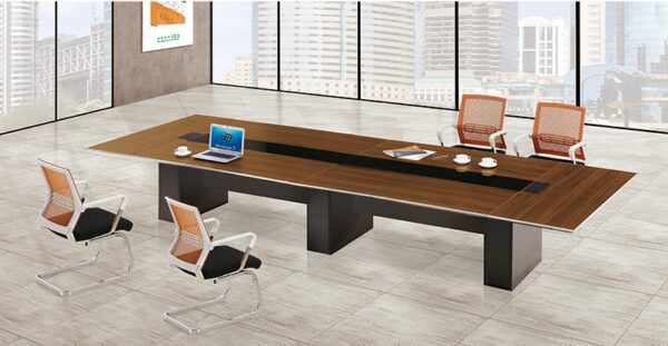 modular shape wooden large conference table for board meeting
