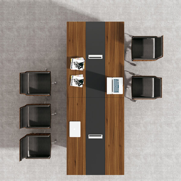 modular shape large conference table with high quality power hub for board meeting and training
