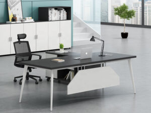 Modern office table in black and white color for manage
