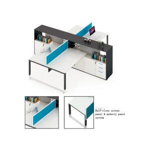 office workstation with half close screen panel
