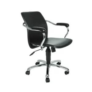 Executive office chair with hand rest in black color