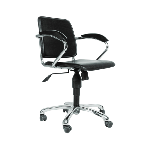 height adjustable mid back revolving office chair with armrest