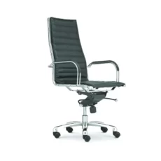 high back modern revolving office chair in black color