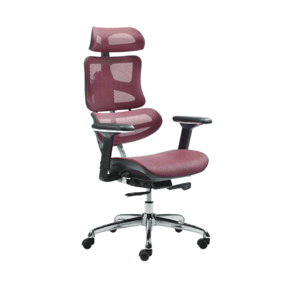 ergonomic revolving mesh chair with lumber support, back support, hand rest and neck rest