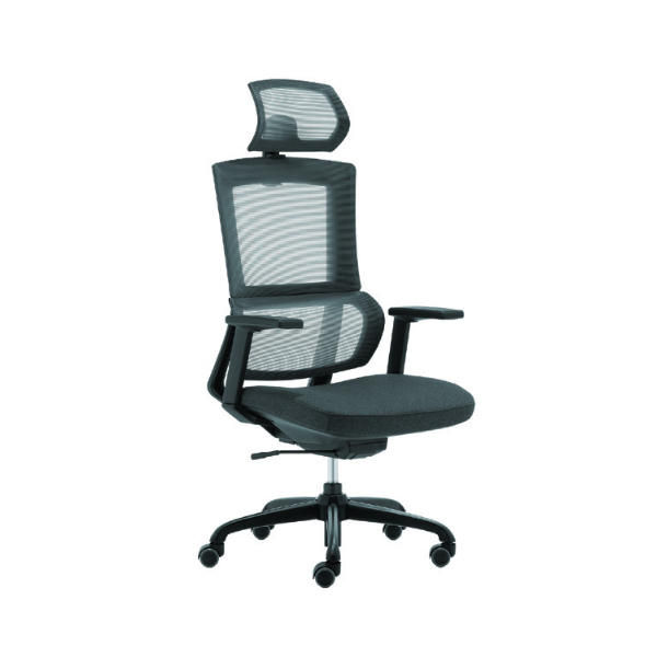 high quality revolving mesh chair with hand rest, back rest, lumber support and head rest