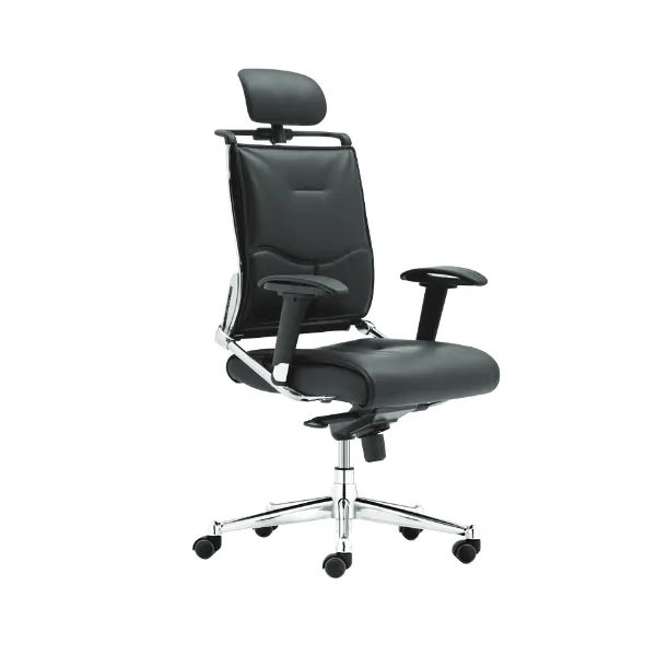 hydraulic ergonomic revolving office chair with hand rest, back support and head rest