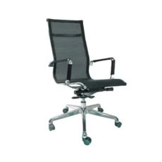 curvy high back revolving mesh chair with hand rest