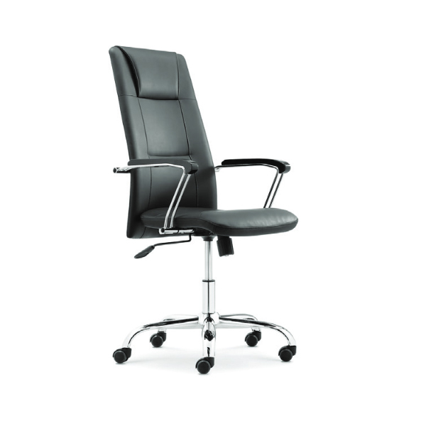 high back revolving office chair made with PU leather