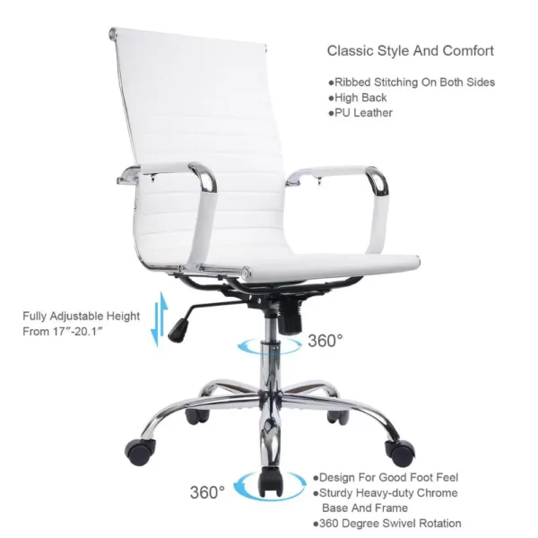 ribbed stitching stylish and comfortable revolving office chair